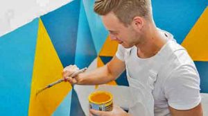 Peinture murale couleur artistique pastel